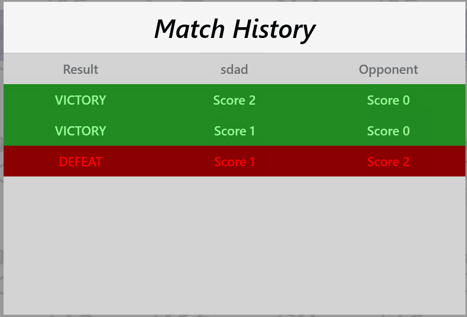 Match History