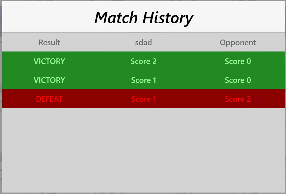 Match History