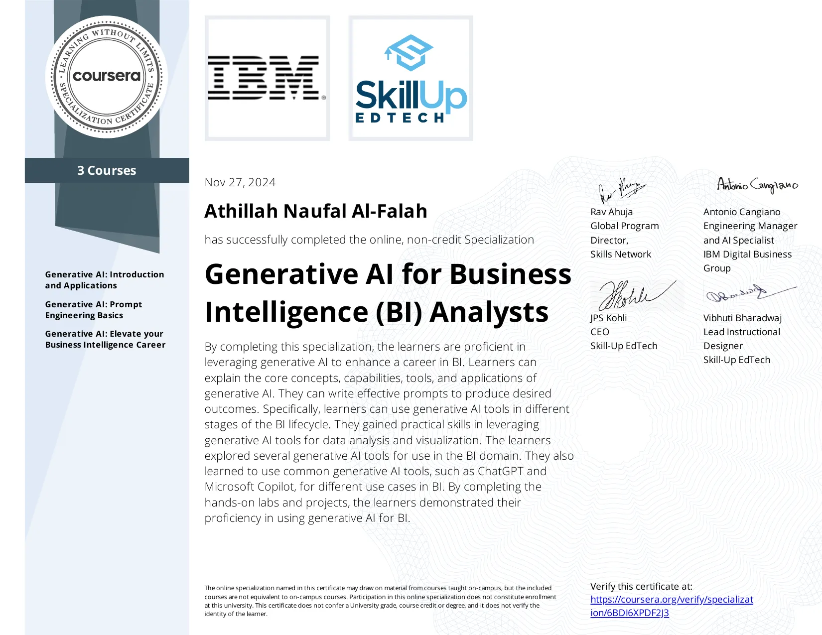 Generative AI for Business Intelligence (BI) Analysts